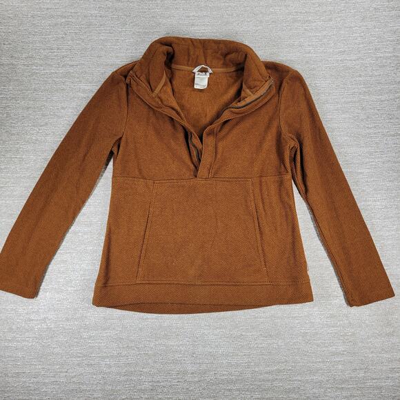 Avalanche Fleece Womens Small Rust Brown Quarter Zip Textured Pullover Top - Picture 1 of 15